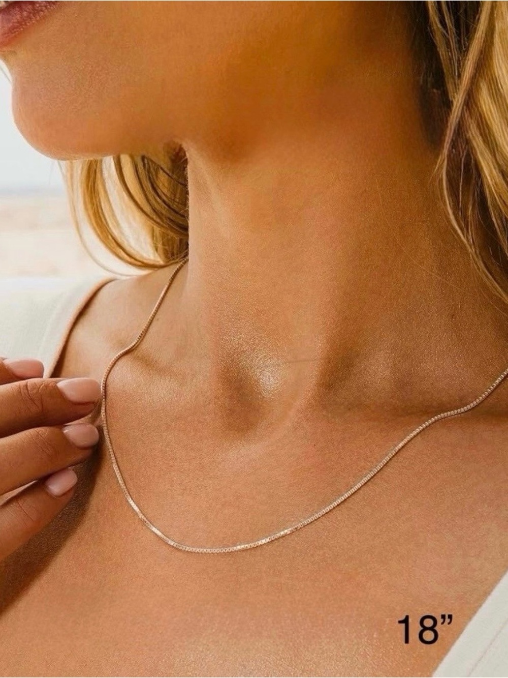 18" x 1mm | Polished | 925 Sterling Silver | Box Chain Necklace